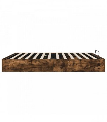 vidaXL Ottoman Bed Frame Smoked Oak 180 x 200 cm Engineered Wood