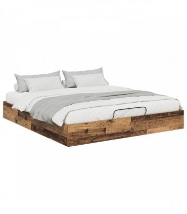 vidaXL Ottoman Bed Frame Old Wood 180 x 200 cm Engineered Wood