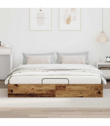 vidaXL Ottoman Bed Frame Old Wood 180 x 200 cm Engineered Wood