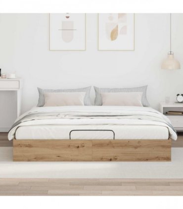 vidaXL Ottoman Bed Frame Artisian Oak 180 x 200 cm Engineered Wood