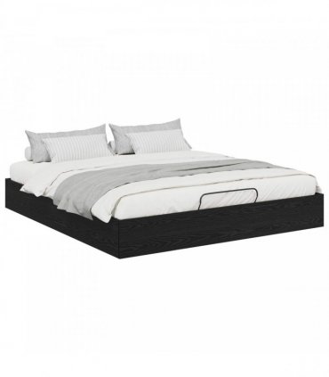 vidaXL Ottoman Bed Frame Black Oak 160 x 200 cm Engineered Wood