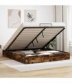 vidaXL Ottoman Bed Frame Smoked Oak 160 x 200 cm Engineered Wood