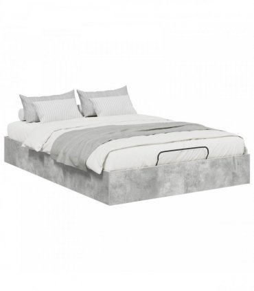 vidaXL Ottoman Bed Frame Concrete Grey 140 x 200 cm Engineered Wood