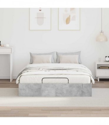 vidaXL Ottoman Bed Frame Concrete Grey 140 x 200 cm Engineered Wood
