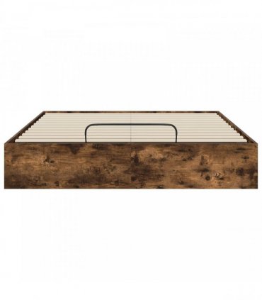 vidaXL Ottoman Bed Frame Smoked Oak 140 x 200 cm Engineered Wood