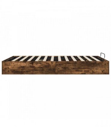 vidaXL Ottoman Bed Frame Smoked Oak 140 x 200 cm Engineered Wood