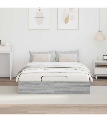 vidaXL Ottoman Bed Frame Grey Sonoma 140 x 200 cm Engineered Wood