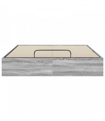 vidaXL Ottoman Bed Frame Grey Sonoma 140 x 200 cm Engineered Wood