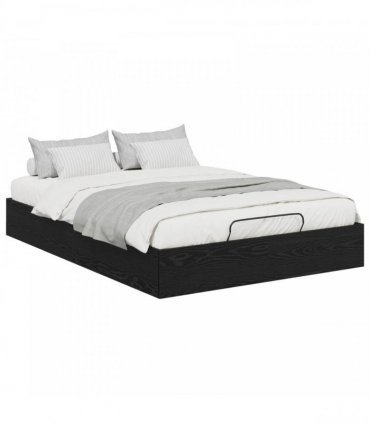 vidaXL Ottoman Bed Frame Black Oak 120 x 200 cm Engineered Wood