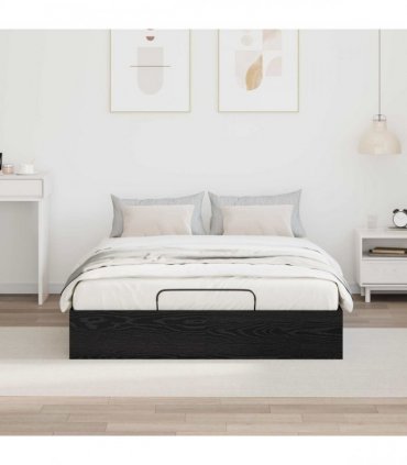 vidaXL Ottoman Bed Frame Black Oak 120 x 200 cm Engineered Wood