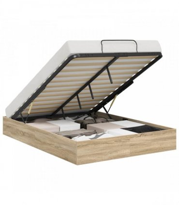 vidaXL Ottoman Bed Frame Sonoma Oak 120 x 200 cm Engineered Wood