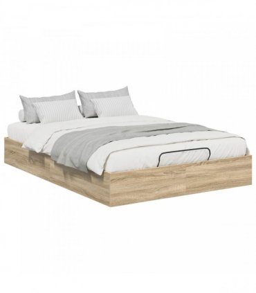 vidaXL Ottoman Bed Frame Sonoma Oak 120 x 200 cm Engineered Wood