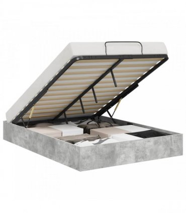 vidaXL Ottoman Bed Frame Concrete Grey 120 x 200 cm Engineered Wood