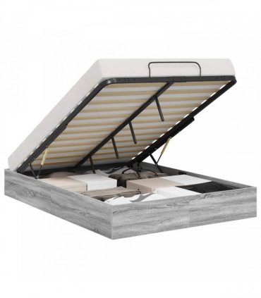 vidaXL Ottoman Bed Frame Grey Sonoma 120 x 200 cm Engineered Wood