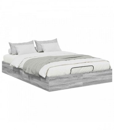 vidaXL Ottoman Bed Frame Grey Sonoma 120 x 200 cm Engineered Wood