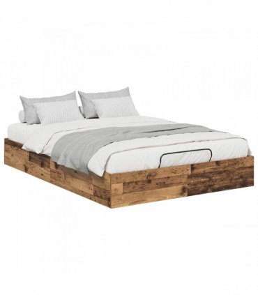 vidaXL Ottoman Bed Frame Old Wood 120 x 200 cm Engineered Wood