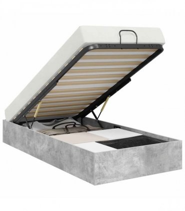vidaXL Ottoman Bed Frame Concrete Grey 90 x 200 cm Engineered Wood