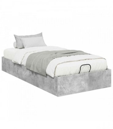 vidaXL Ottoman Bed Frame Concrete Grey 90 x 200 cm Engineered Wood