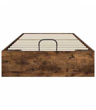 vidaXL Ottoman Bed Frame Smoked Oak 90 x 200 cm Engineered Wood