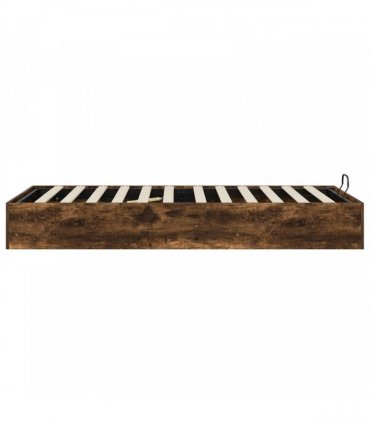 vidaXL Ottoman Bed Frame Smoked Oak 90 x 200 cm Engineered Wood
