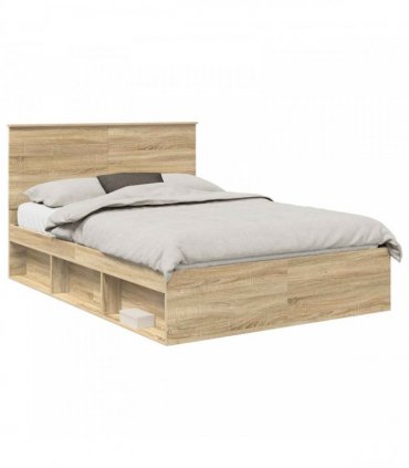 vidaXL Bed Frame with Drawer Sonoma Oak 150 x 200 cm Solid Pine Wood