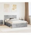 vidaXL Bed Frame Concerte Grey 150 x 200 cm Solid Pine Wood