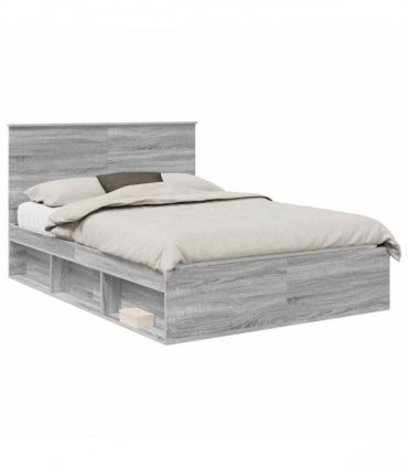 vidaXL Bed Frame Grey Sonoma 150 x 200 cm Engineered Wood
