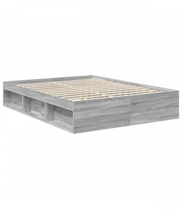 vidaXL Bed Frame Grey Sonoma 150 x 200 cm Engineered Wood