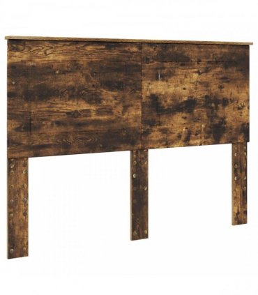 vidaXL Bed Frame Smoked Oak 140 x 200 cm Solid Pine Wood