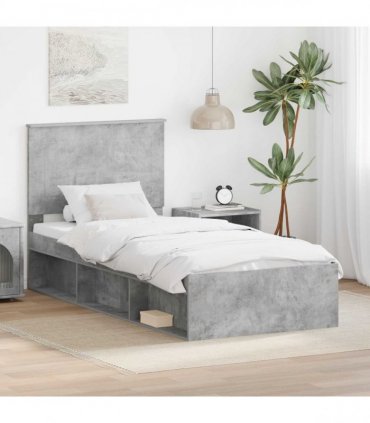 vidaXL Bed Frame Concerte Grey 90 x 190 cm Solid Pine Wood