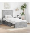 vidaXL Bed Frame Concerte Grey 90 x 190 cm Solid Pine Wood