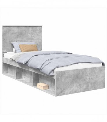 vidaXL Bed Frame Concerte Grey 75 x 190 cm Solid Pine Wood