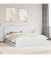 vidaXL Bed Frame with Drawer White 180 x 200 cm Engineer Wood