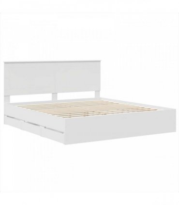 vidaXL Bed Frame with Drawer White 180 x 200 cm Engineer Wood