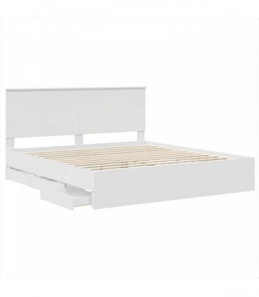 vidaXL Bed Frame with Drawer White 180 x 200 cm Engineer Wood