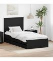 vidaXL Bed Frame with Drawer Black 75 x 190 cm Engineer Wood