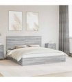 vidaXL Storage Bed Grey Sonoma 200 x 200 cm Engineered Wood