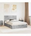 vidaXL Storage Bed Concrete Grey 150 x 200 cm Engineered Wood