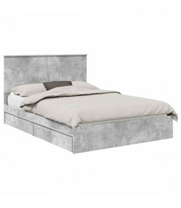 vidaXL Storage Bed Concrete Grey 150 x 200 cm Engineered Wood