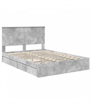 vidaXL Storage Bed Concrete Grey 150 x 200 cm Engineered Wood