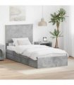 vidaXL Storage Bed Concrete Grey 90 x 190 cm Engineered Wood