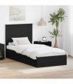 vidaXL Storage Bed Black 75 x 190 cm Engineered Wood