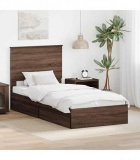 vidaXL Storage Bed Brown Oak 75 x 190 cm Engineered Wood