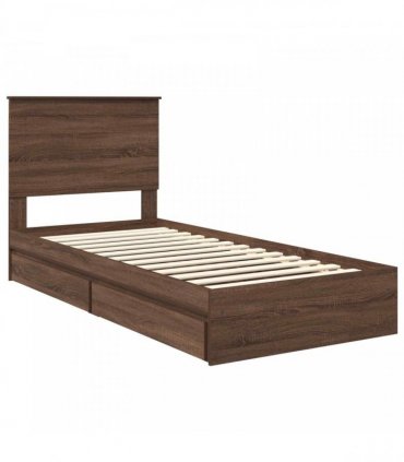 vidaXL Storage Bed Brown Oak 75 x 190 cm Engineered Wood
