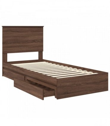 vidaXL Storage Bed Brown Oak 75 x 190 cm Engineered Wood