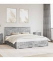 vidaXL Bed Frame Concrete Grey 200 x 200 cm Engineered Wood