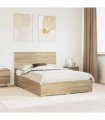 vidaXL Bed Frame with Drawer Sonoma Oak 150 x 200 cm Engineered Wood
