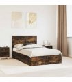 vidaXL Bed Frame Smoked Oak 120 x 200 cm Engineered Wood