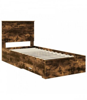 vidaXL Bed Frame Smoked Oak 100 x 200 cm Engineered Wood