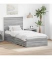 vidaXL Bed Frame Grey Sonoma 100 x 200 cm Engineered Wood